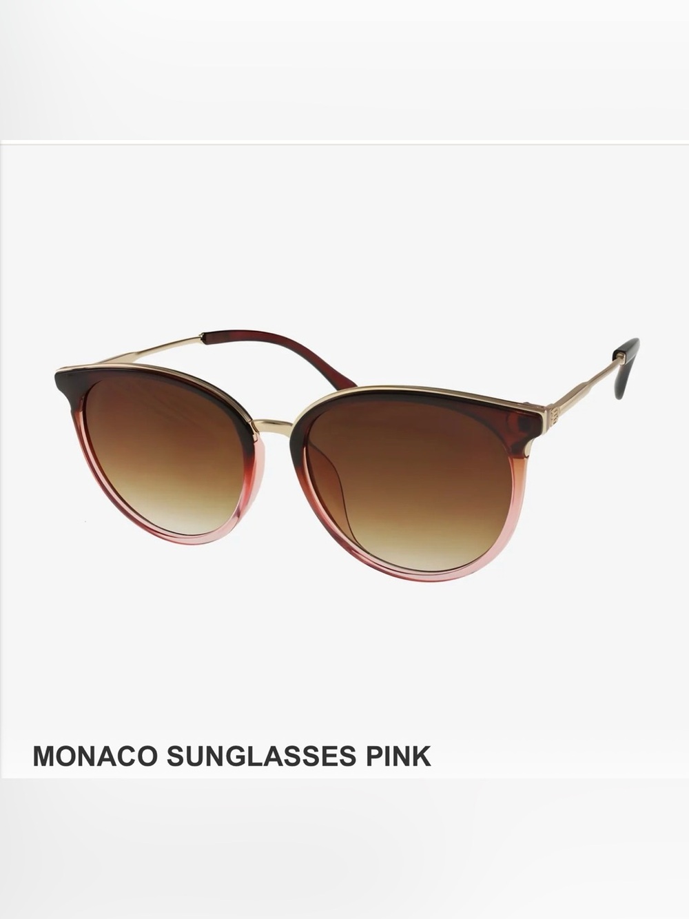 NEW Island Sun Club Monaco Pink Gradient Cat-Eye Sunglasses